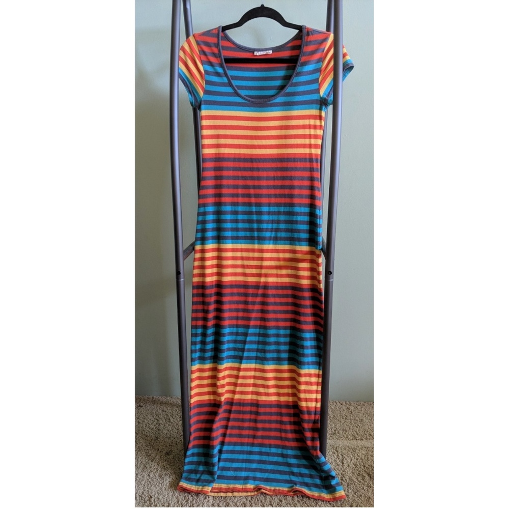 Derek Heart Striped Maxi Dress